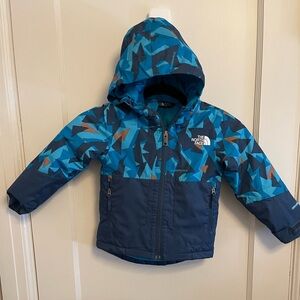 The North Face Kids Blue Patterned Puffer Jacket